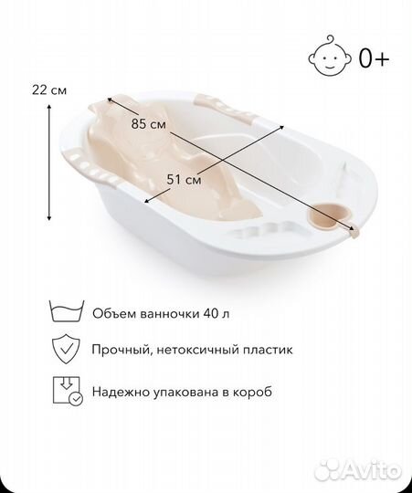 Ванночка для купания happy baby