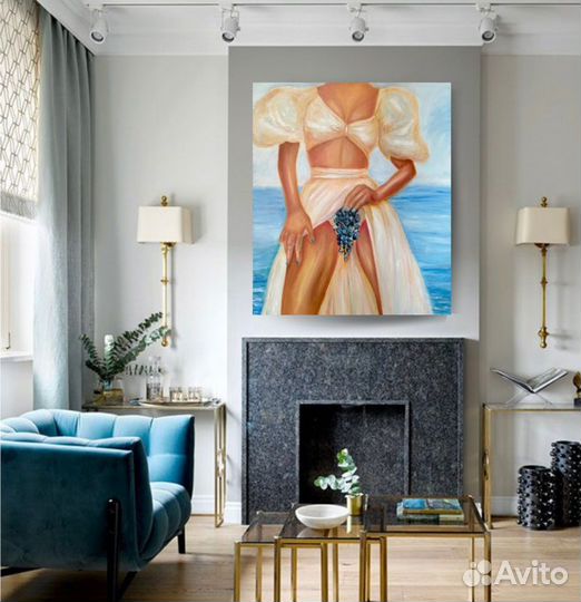Картина маслом на холсте большая 18+ эротика грудь