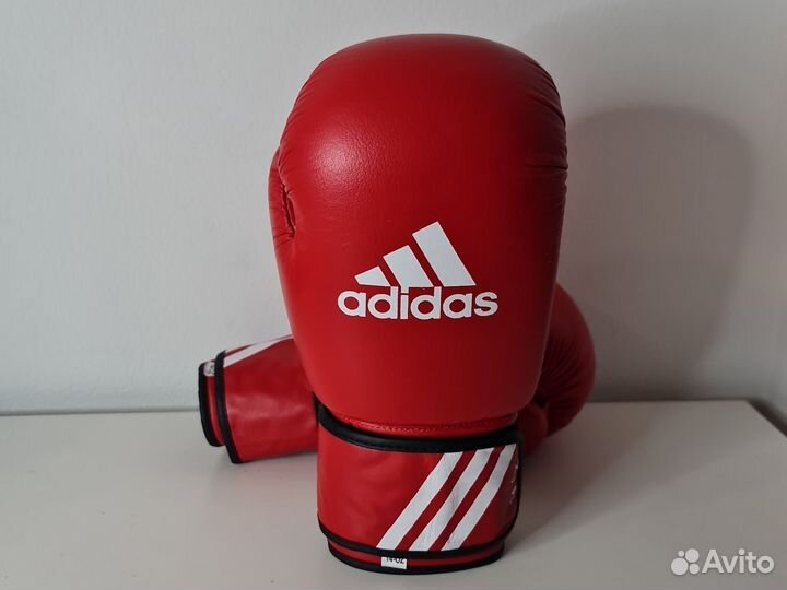 Кожаные боксёрские перчатки 10-12-14унций, Adidas