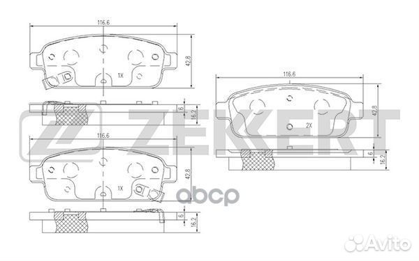 Колодки торм. диск. задн. Chevrolet Aveo (T300)