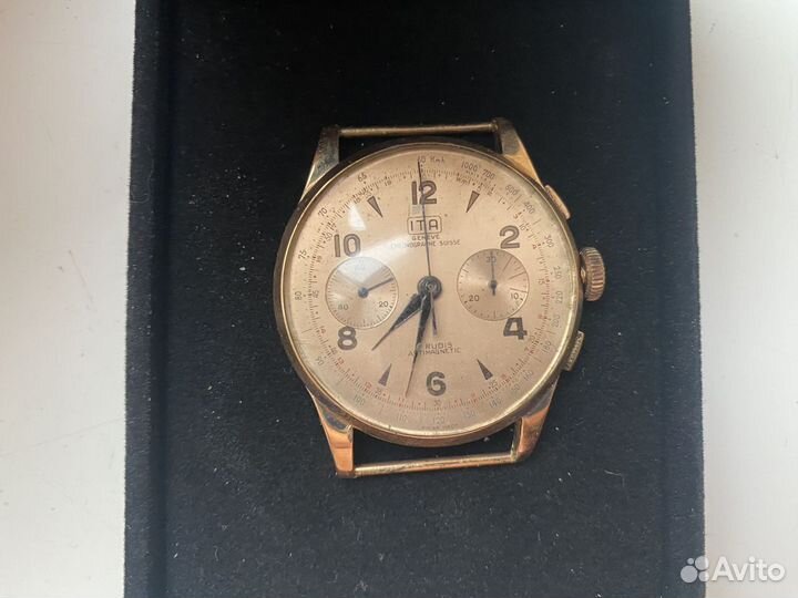 Золотой хронограф мех. Landeron 51