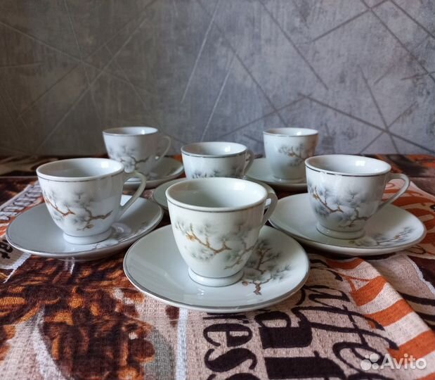 Кофейный миниатюрный сервиз на 6 персон