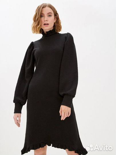 Платье черное теплое