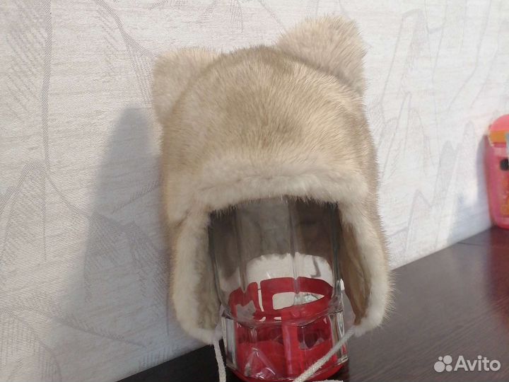 Шапка для девочки р. 54-56 мех, норка