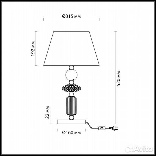 Odeon light 4861/1TB candy настольная лампа
