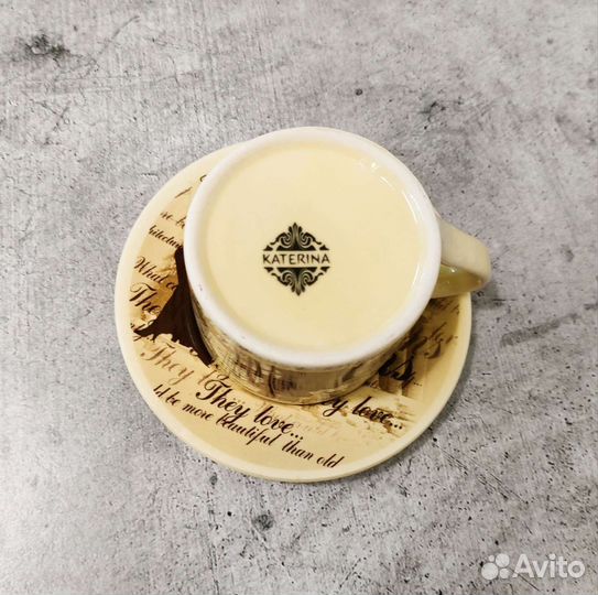 Сервиз кофейный 4 пары фарфор б/у