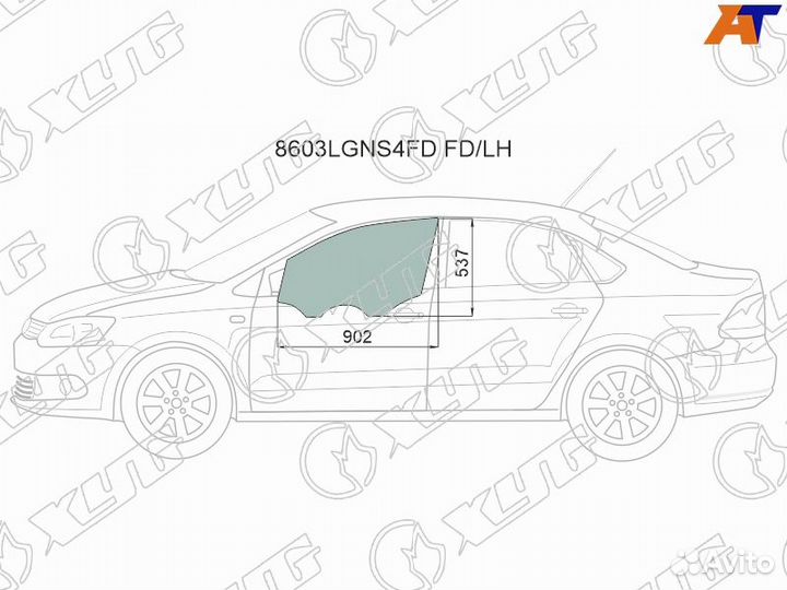 Стекло двери передней левой
