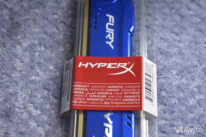 Оперативная память HyperX Fury 8 гб DDR3 1600 мгц