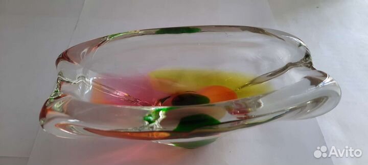 Винтажная пепельница цветное стекло чсср