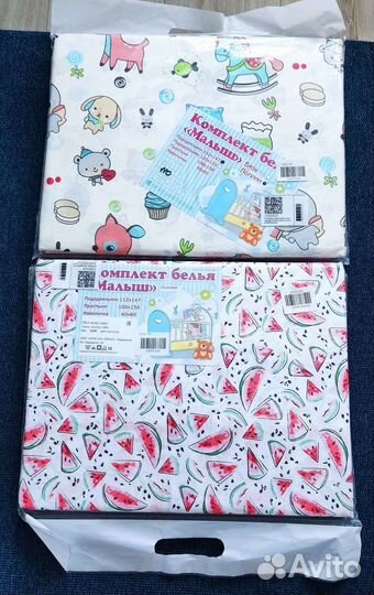 Кроватка и 2 комплекта белья (новые)