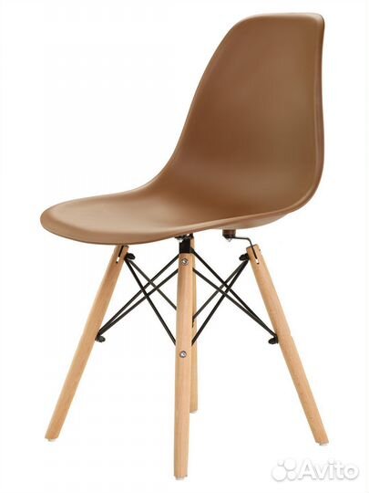 Стул в стиле eames DSW, коричневый, 2 шт