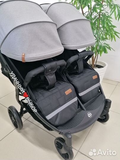 Новая коляска для двойни Luxmom T11 (графит)