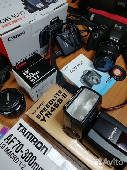 Зеркальный фотоаппарат canon 550d + объективы