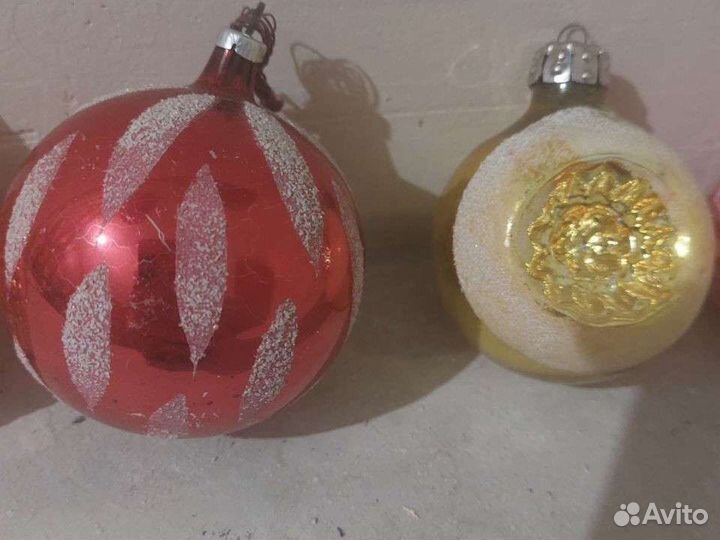 Елочные игрушки СССР стекло