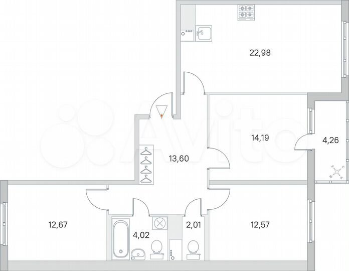 3-к. квартира, 84,2 м², 4/8 эт.