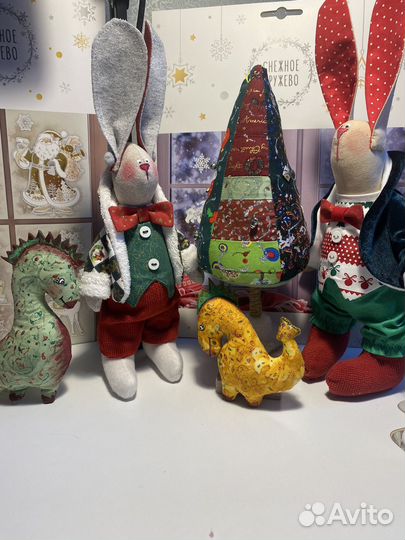 Ватные елочные игрушки