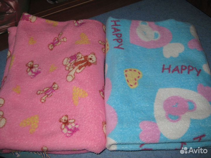 Пледы флисовые детские 2шт