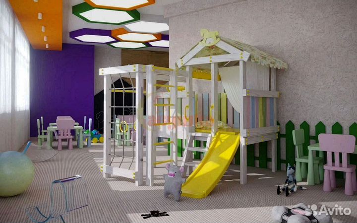 Игровой комплекс домик горка в квартиру доставка