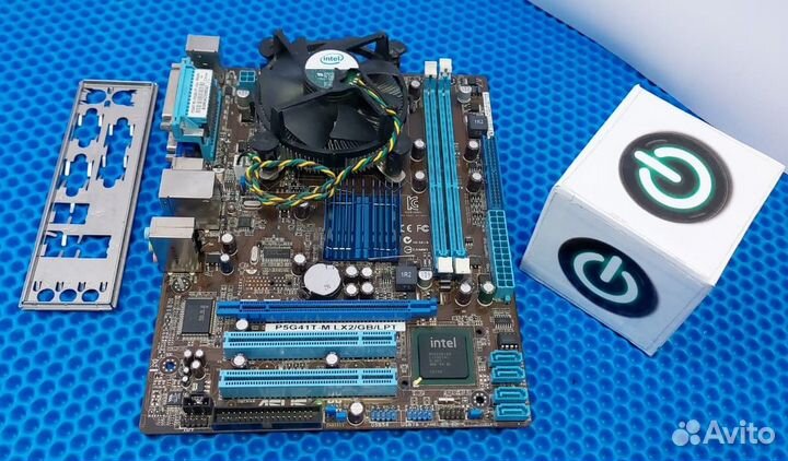 Материнская плата Asus P5G41T-M + процессор +кулер