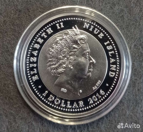 Монета Ниуэ 2016 Обезьяна Серебро Редкая