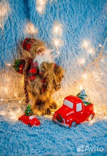 Дед мороз + машинки новогодние декор