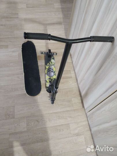 Трюковой самокат+скейт