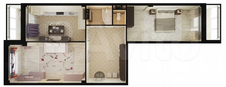 2-к. квартира, 77,8 м², 3/14 эт.