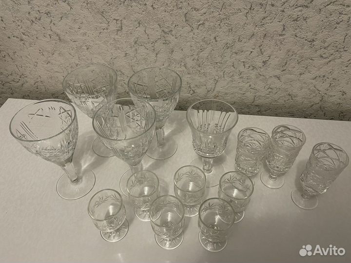 Хрустальные фужеры, бокалы, рюмки, вазы СССР