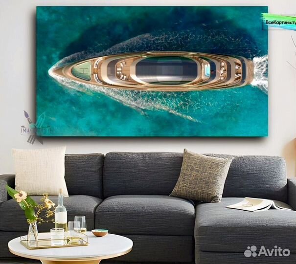 Картины с катерами на холсте для интерьера