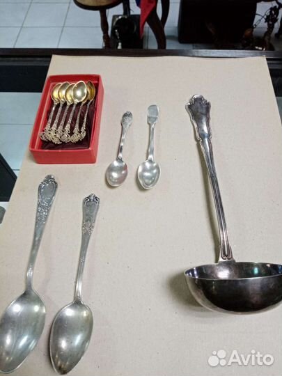 Половник и ложки серебро