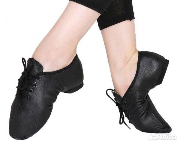 Мягкие кож.туфли на каблуке (Jazz-dance) черные,34