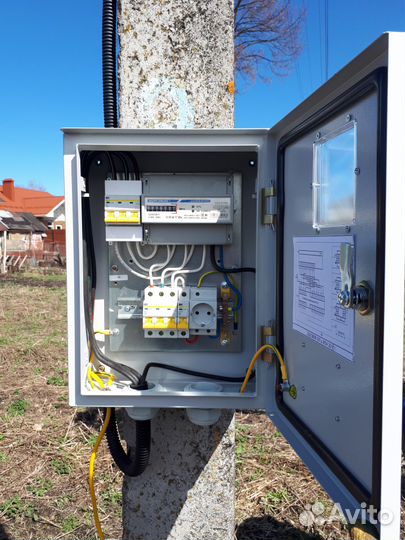 Электромонтаж, установка опор лэп, прожекторы