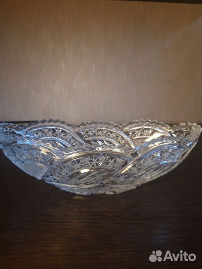 Ваза ладья хрусталь СССР