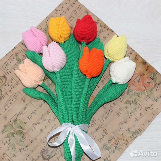 Тюльпан вязаный крючком - Игрушки вязаные Цветы
