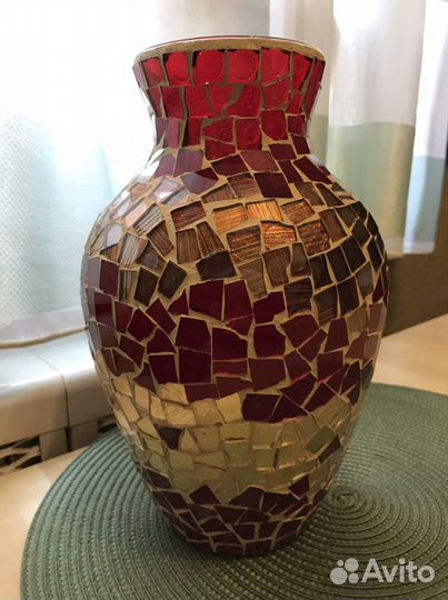 Ваза в технике мозаика, новая 26 см