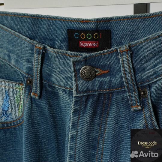 Джинсы широкие Supreme x Coogi