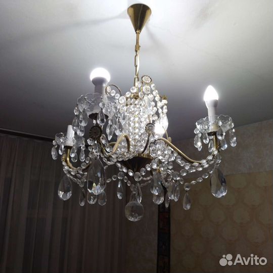 Настенный светильник бра хрусталь Чехословакия