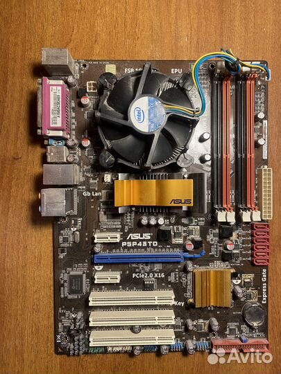 Плата Asus p5p43td + вертушка + сore 2 DUO E7600