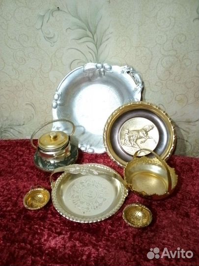 Алюминиевая посуда с позолотой СССР