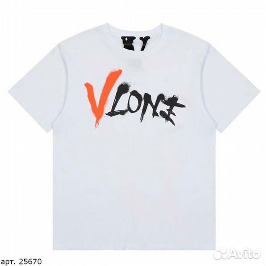 Футболка Vlone orange paint Белая