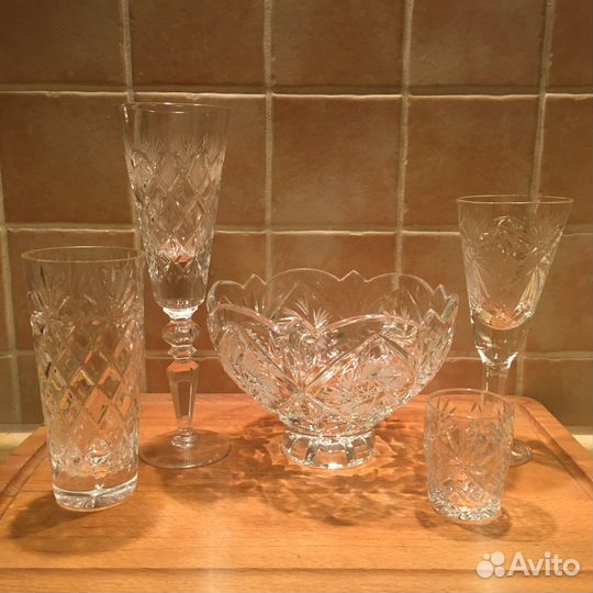 Хрусталь: фужеры, бокалы, стопки, салатница