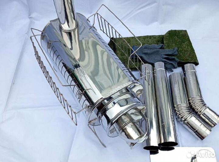 Печь буржуйка Кабанчик на 15 л. с решетками