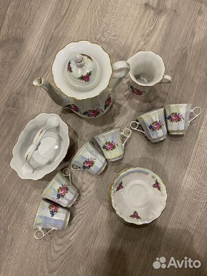 Кофейный фарфоровый сервиз коростень СССР