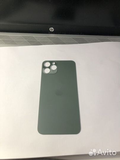 Задняя (крышка) стекло на iPhone 11 Pro:зел