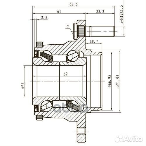 Ступица задняя зад лев Z89274R Zikmar