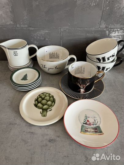 Чашки, тарелки, блюдца hm home, zara home