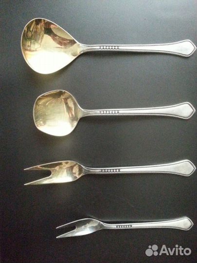 Приборы для сервировки стола. Мельхиор, позолота