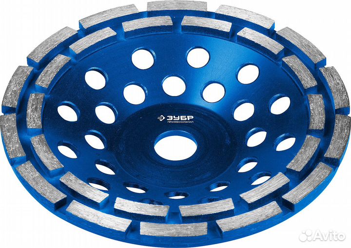 Двухрядная алмазная чашка зубр d 180 мм