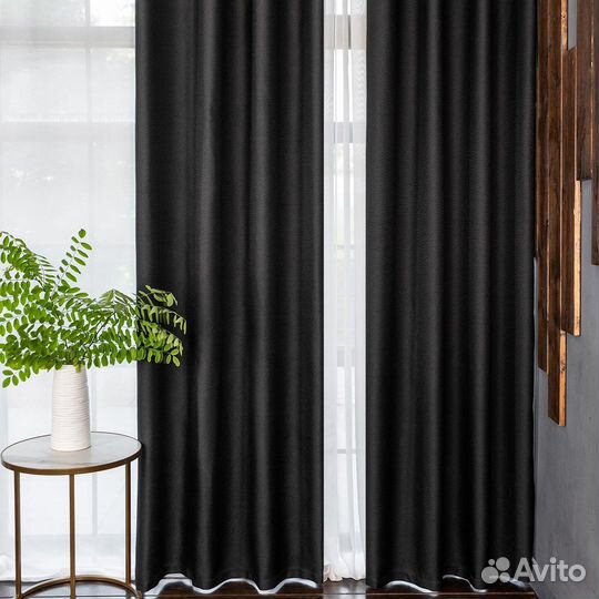 Шторы рогожка Орфей Черный