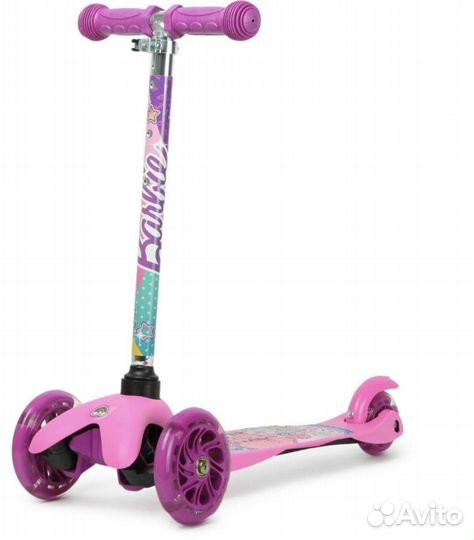 Самокат детский трехколесный розовый Barbie новый